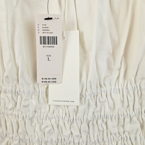 Anthropologie Moon River Square-Neck A-Line Dress L NWT White Vacation Summer - Picture 9 of 13